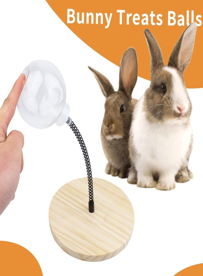 FlidRunest Rabbit Foraging Ball with Wooden Base, Interactive Slow Feed Treat Ball Release Puzzle Toy for Rabbit, Feeder Boredom Busting Fun Maintain Your Bunny Entertained - Image 4